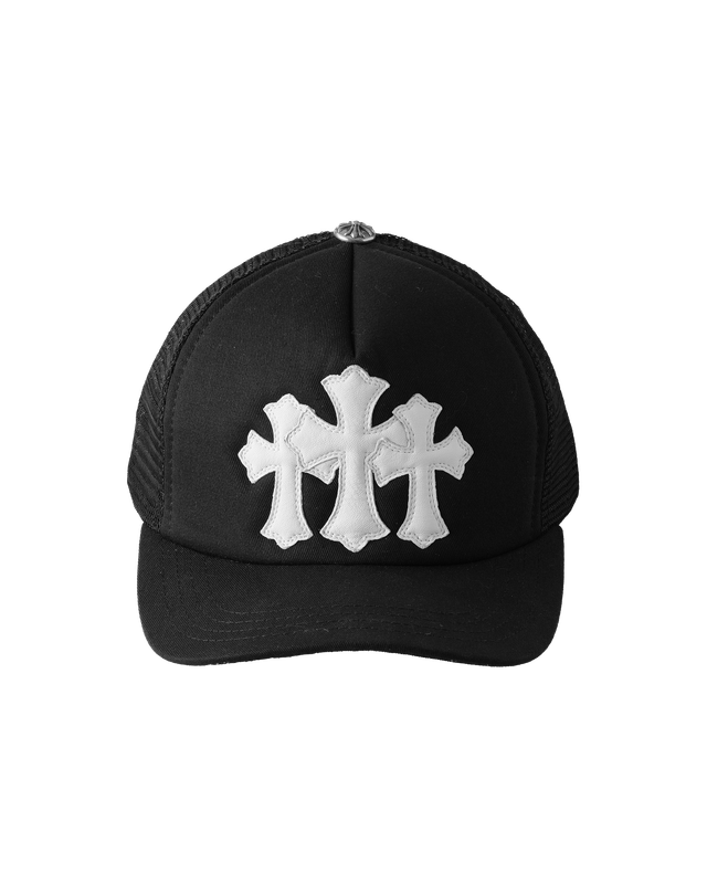 TRUCKER CAP TRIPLE CROSS PATCH/WHITE/BLACK