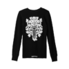LONG SLEEVE WAFFLE VINE DAGGER - BLACK/WHITE