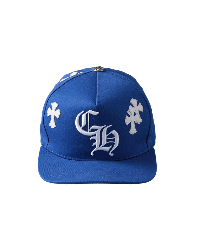 BASEBALL CAP CH EMBROIDERED/MULTI CROSS PATCH/WHITE/BLUE