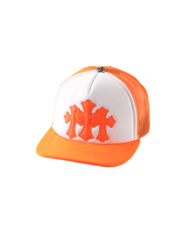 Alternative view of TRUCKER CAP TRIPLE CROSS PATCH/WHITE/ORANGE