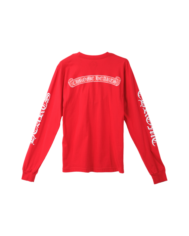 Alternative view of LONG SLEEVE SCROLL LABEL/RED