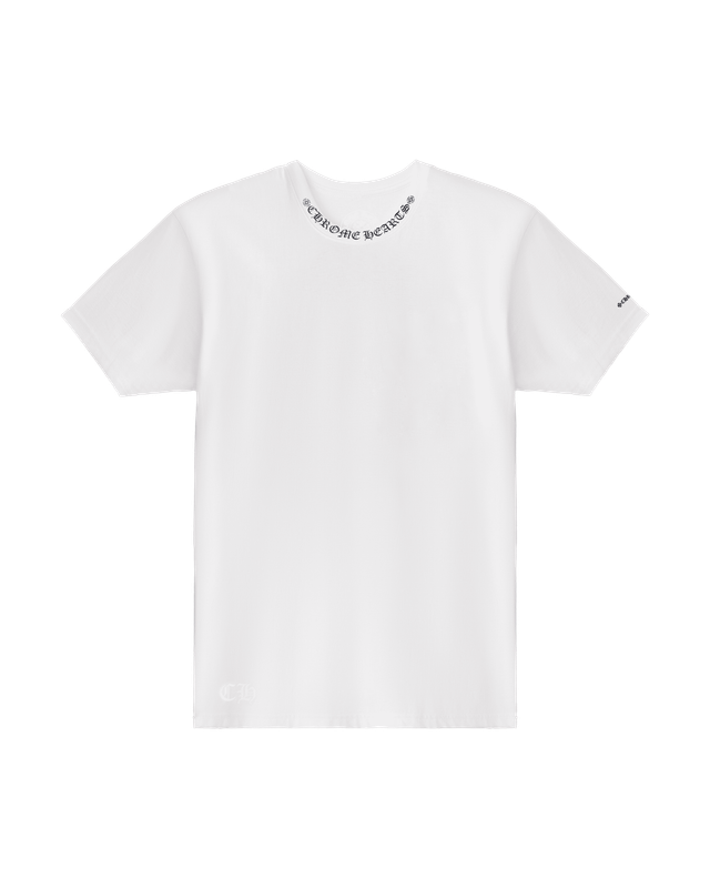 TEE NECK PRINT CH SCRIPT/BLACK/WHITE