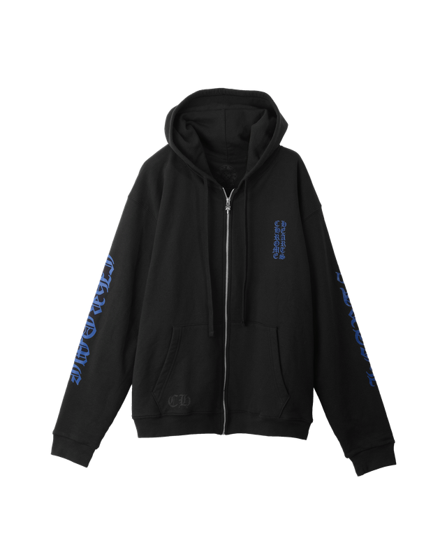 HOODIE ZIP UP VERTICAL LOGO/BLACK/BLUE
