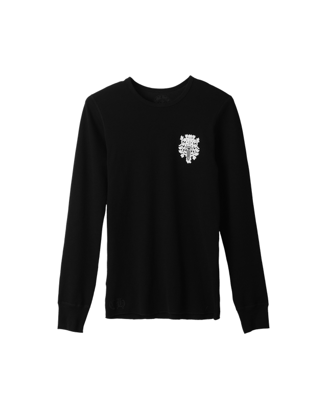 Alternative view of LONG SLEEVE WAFFLE VINE DAGGER - BLACK/WHITE